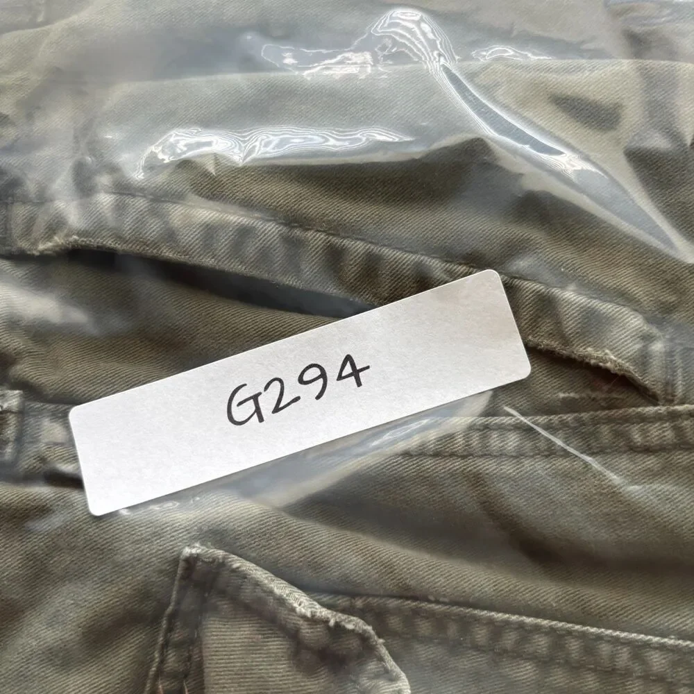 American Eagle Men Vintage Y2K Cargo Shorts Raw Frayed Hem Baggy Green 30 G294